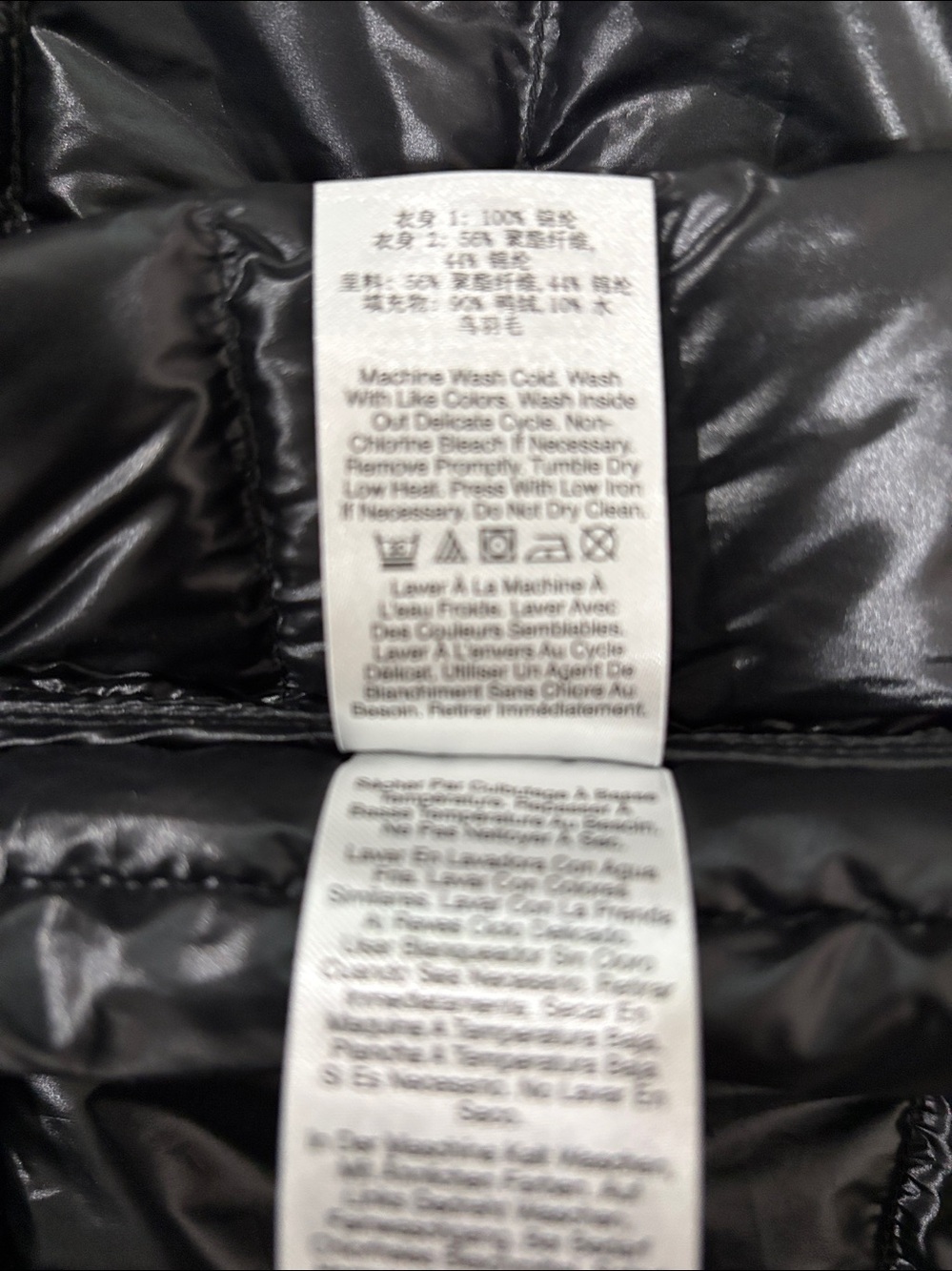 NWT DKNY Jeans Long Hooded Puffer Coat Black S - Picture 13 of 14